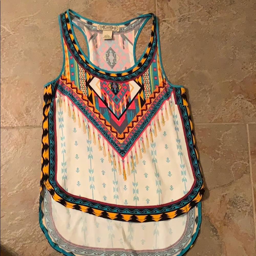 Flying tomatoes western print sz small